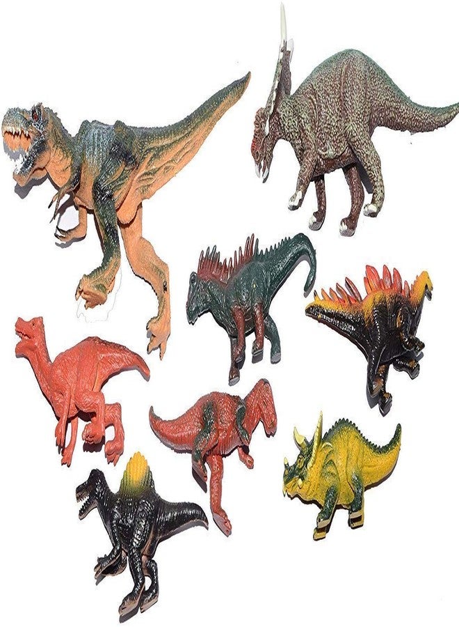 SHORO Cartoon Animal Dinosaur Figures Set for Kids,Dinosaur Animal Play Set,Dinosaur Toy Figure Set of 8ps - Image 3